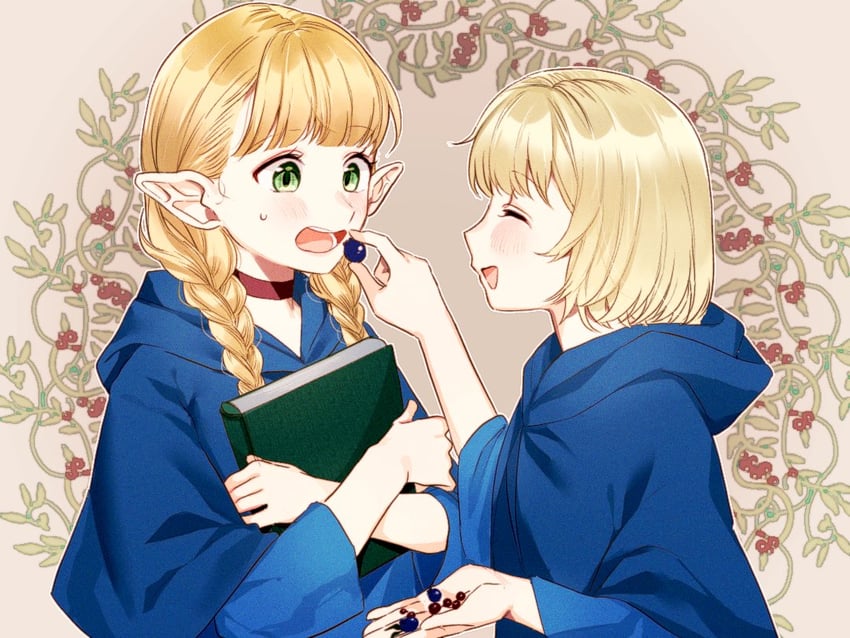 marcille donato and falin touden (dungeon meshi) drawn by m7lka