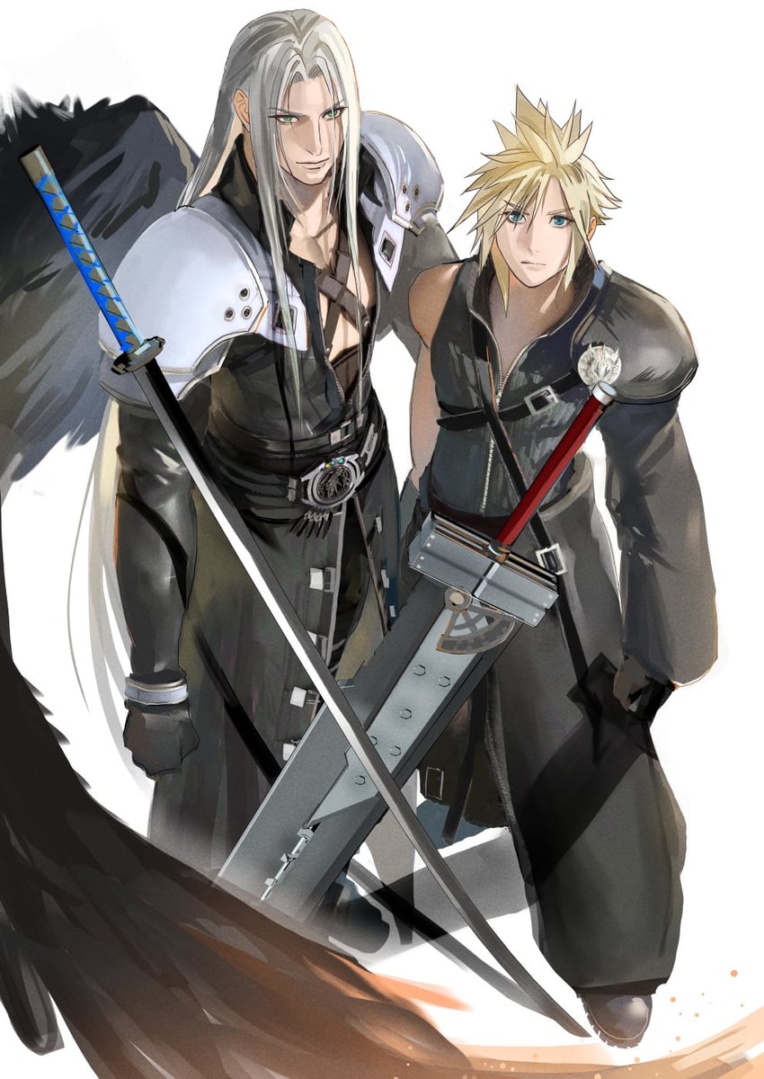 cloud strife and sephiroth (final fantasy and 2 more) drawn by jjn_ff7