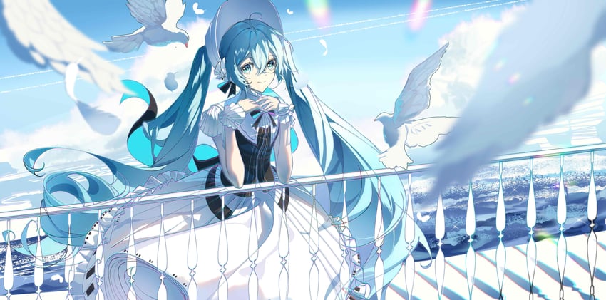 hatsune miku (vocaloid and 1 more) drawn by keaph