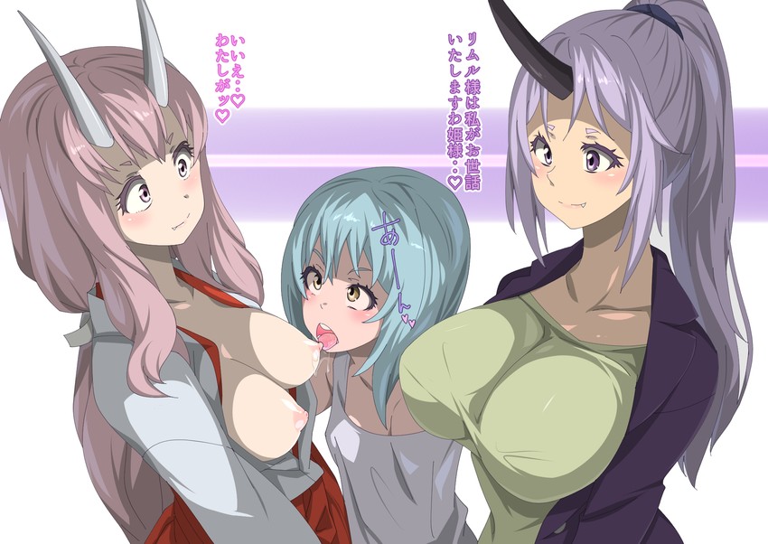 rimuru tempest, shion, and shuna (tensei shitara slime datta ken) drawn by animankan