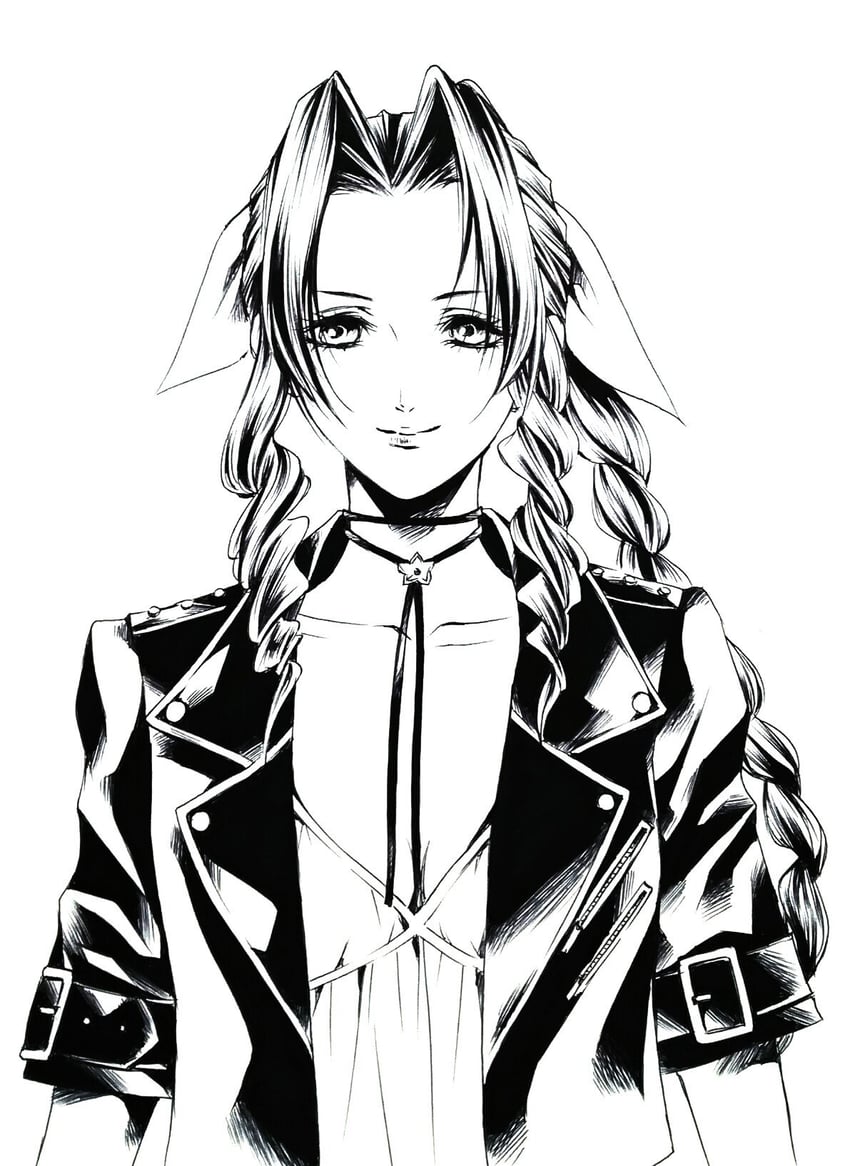 aerith gainsborough (final fantasy and 2 more) drawn by ruy