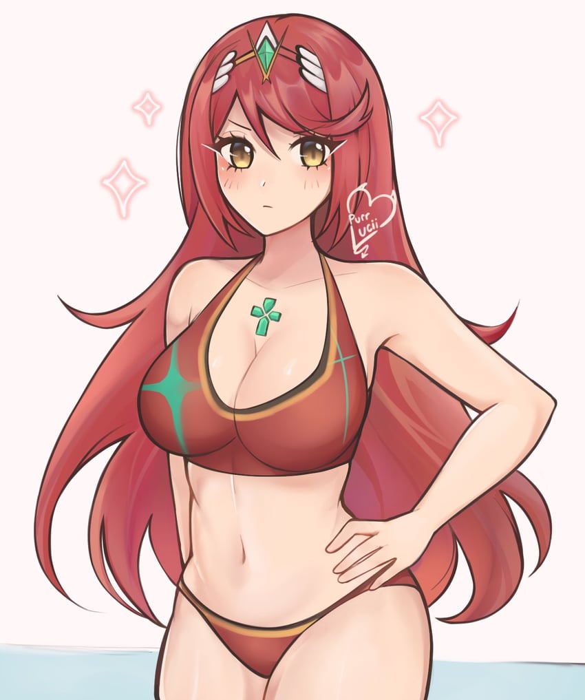 pyra and mythra (xenoblade chronicles and 1 more) drawn by luci_(purrlucii)