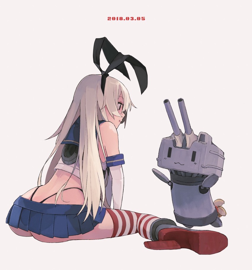 shimakaze and rensouhou-chan (kantai collection) drawn by air_kon