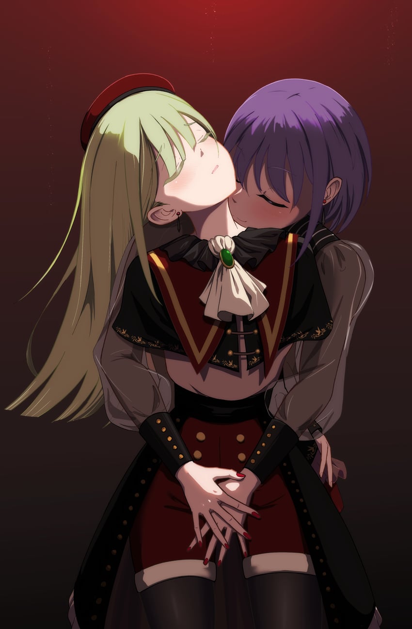 wakaba mutsumi, mortis, and yuutenji nyamu (bang dream! and 1 more) drawn by shourai