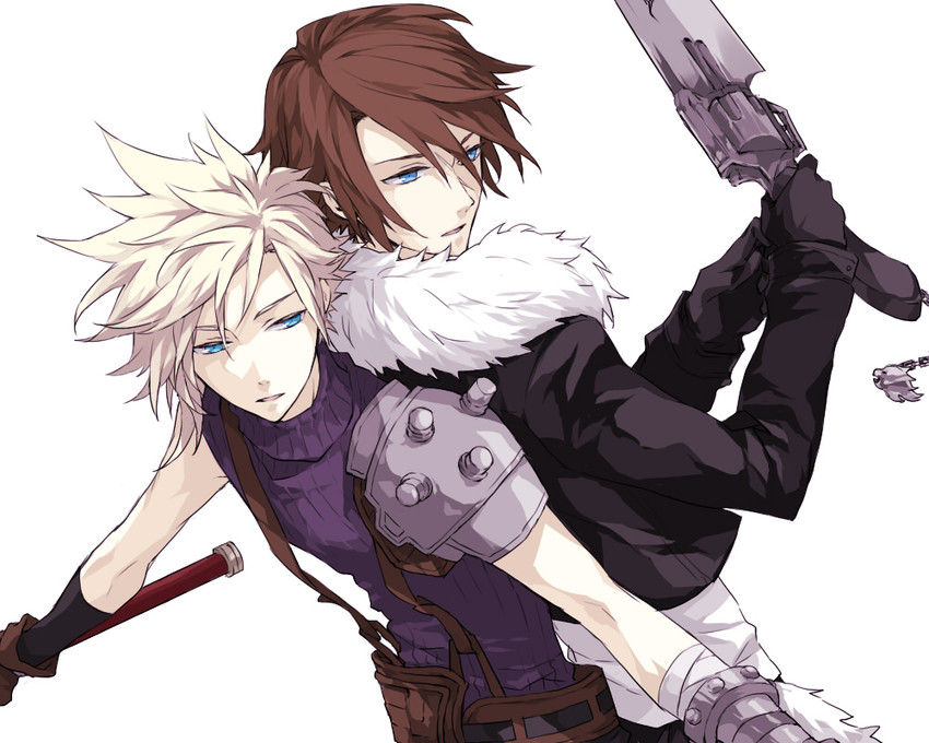 cloud strife and squall leonhart (final fantasy and 2 more) drawn by bisuko