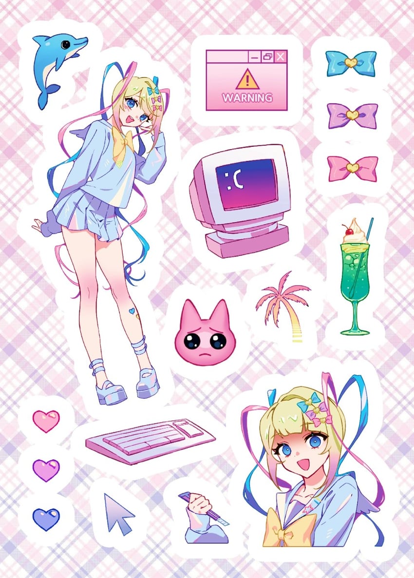 chouzetsusaikawa tenshi-chan and pien cat (needy girl overdose) drawn by fern_(bhbtr)