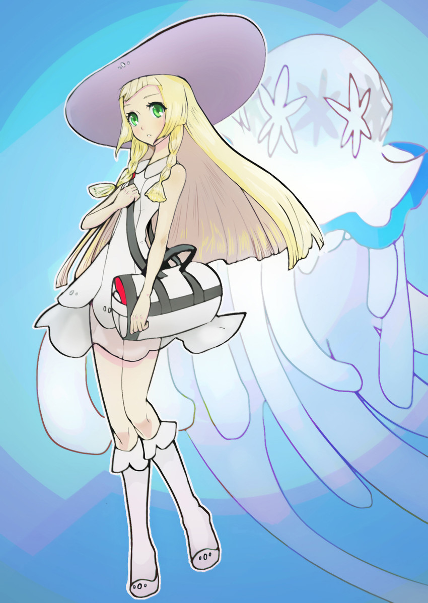 lillie and nihilego (pokemon and 1 more) drawn by runachikku
