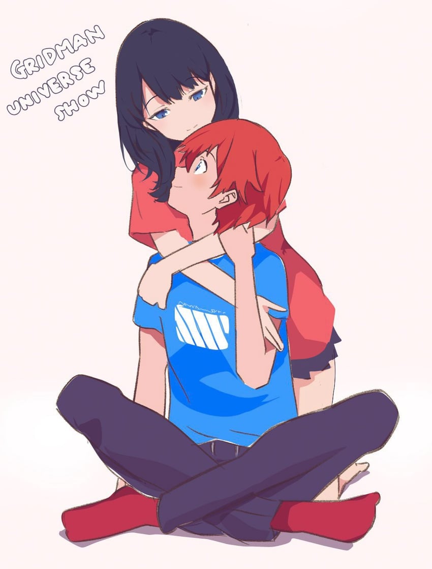 takarada rikka and hibiki yuuta (gridman universe) drawn by lensu_(lotus36936936)