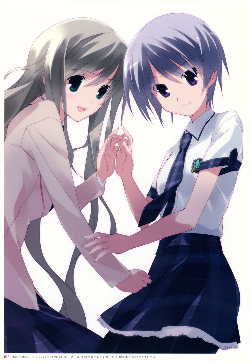 kishimoto ayase and kusunoki yua (chaos;head) drawn by sasaki_mutsumi