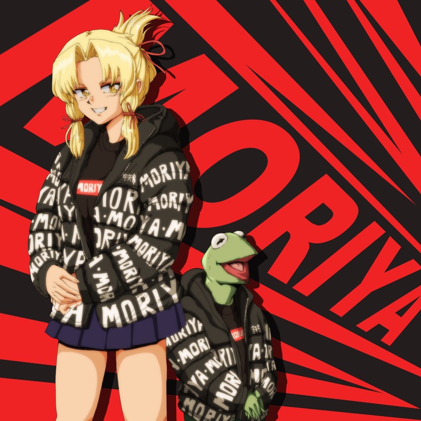 moriya suwako and kermit the frog (touhou and 2 more) drawn by step_arts