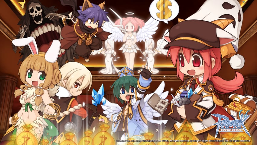 arch bishop, genetic, wanderer, summoner, minstrel, and 3 more (ragnarok online) drawn by yuichirou