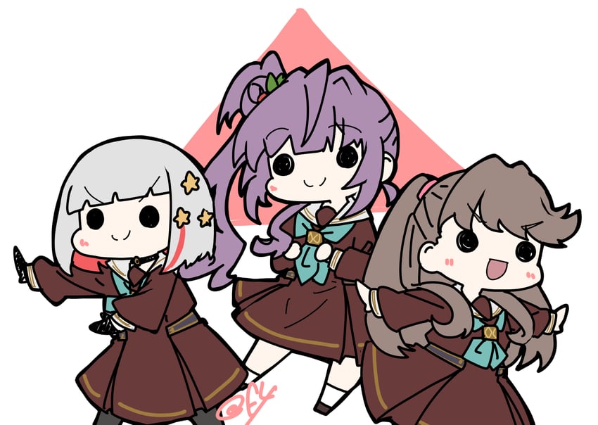 fujishima megumi, otomune kozue, and yugiri tsuzuri (love live! and 1 more) drawn by oofushi_ao