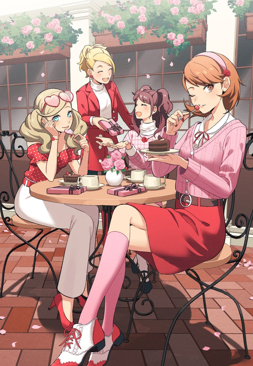 kujikawa rise, takamaki anne, takeba yukari, and lisa silverman (persona and 4 more) drawn by kuki_tan