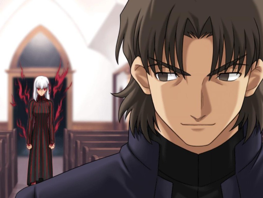 matou sakura, kotomine kirei, and dark sakura (fate and 3 more) drawn by higurashi_ryuuji