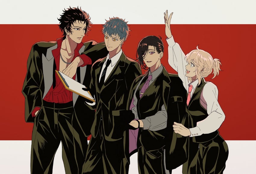 okita souji, saitou hajime, hijikata toshizou, and yamanami keisuke (fate and 1 more) drawn by kimiruun