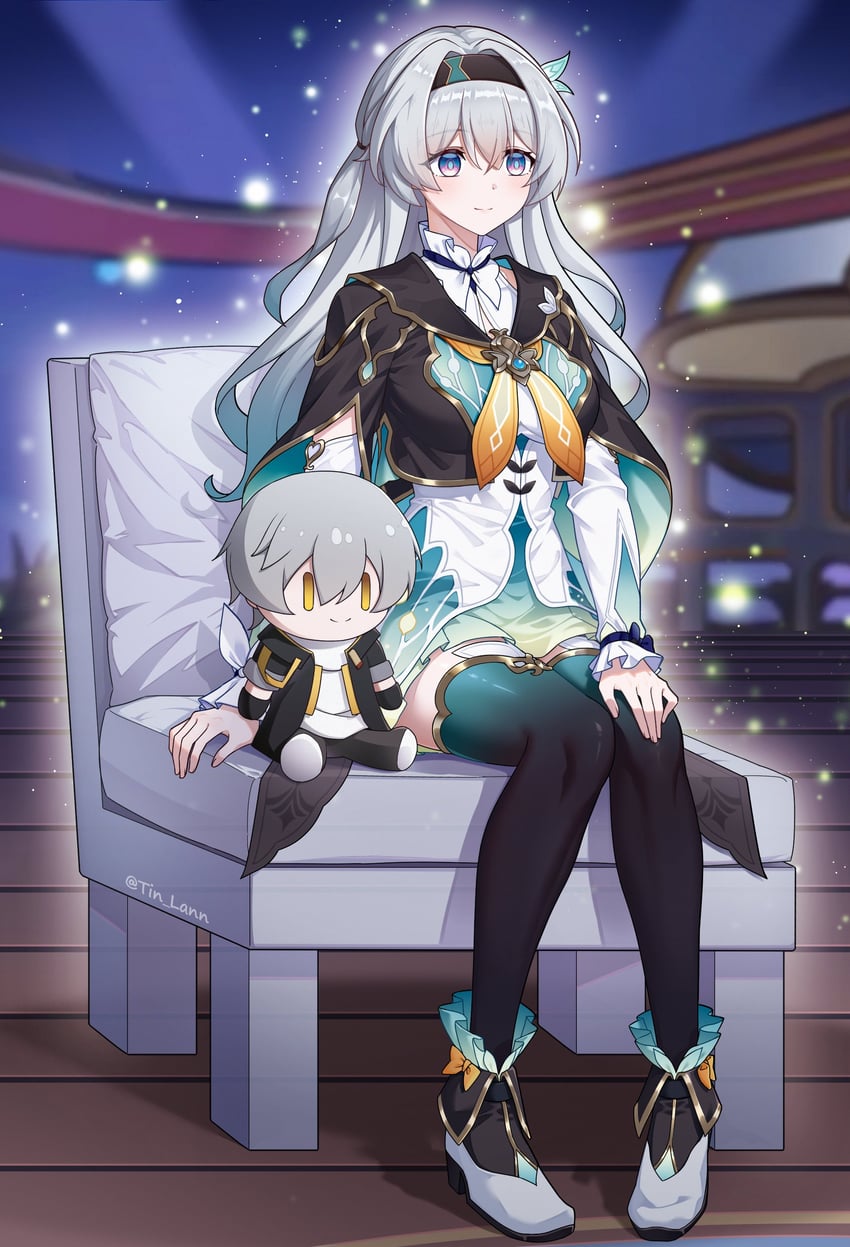 trailblazer, firefly, and caelus (honkai and 1 more) drawn by tin_lann