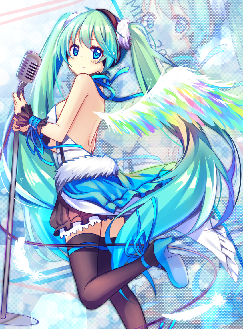 hatsune miku (vocaloid and 2 more) drawn by hecha_(01964237)