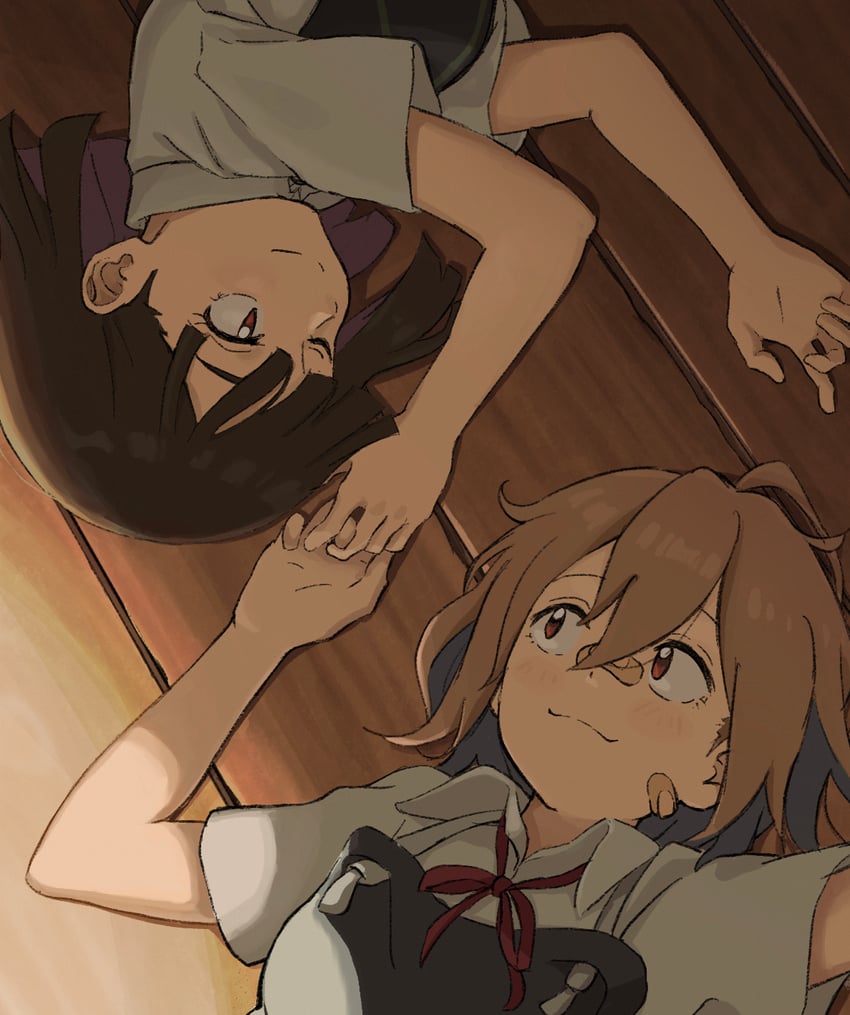 yua serufu and suride miku (do it yourself!!) drawn by raku_rakugaki