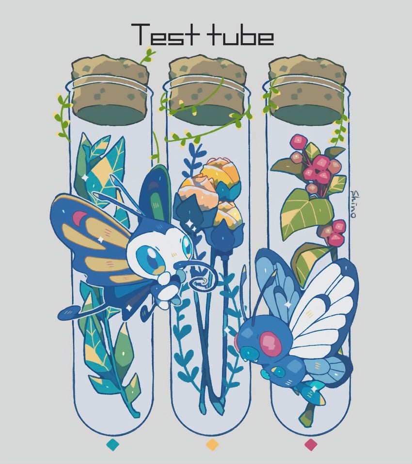 butterfree and beautifly (pokemon) drawn by shino_(shinoru_p)