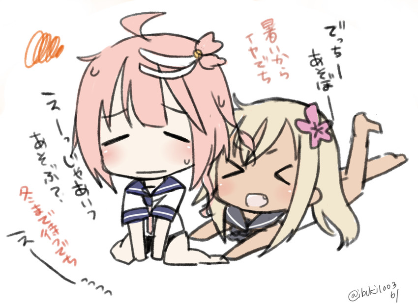 ro-500 and i-58 (kantai collection) drawn by ibuki_(ibukiro1003)