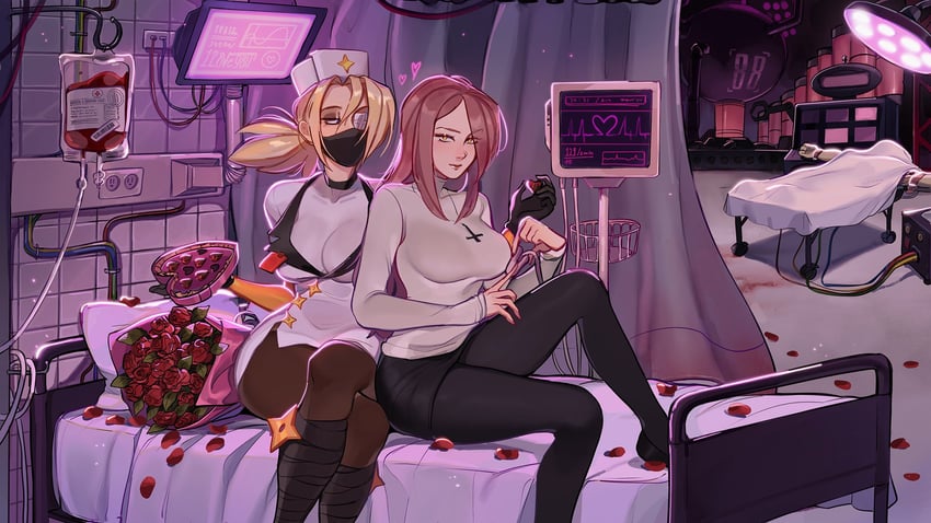 makima, mercy, valentine, and parasoul (skullgirls) drawn by sunsunny31