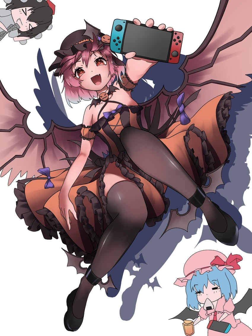 remilia scarlet, shameimaru aya, and mystia lorelei (touhou and 1 more) drawn by bai_huashu