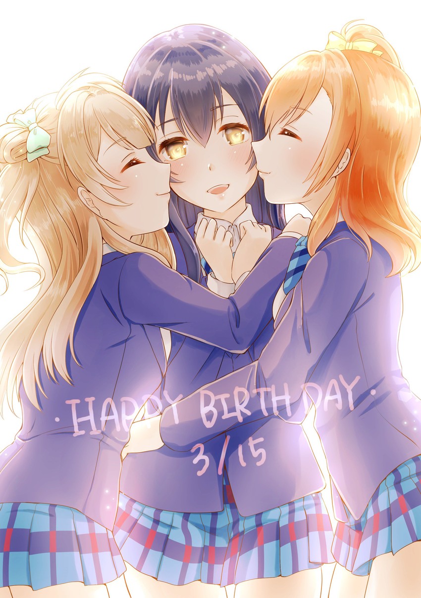 sonoda umi, minami kotori, and kosaka honoka (love live! and 1 more) drawn by kobayashi_nyoromichi