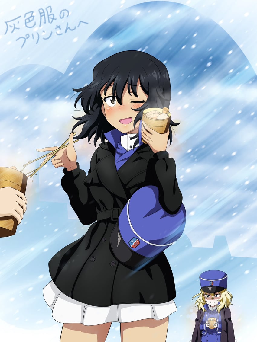 andou and oshida (girls und panzer) drawn by key_(gaigaigai123)