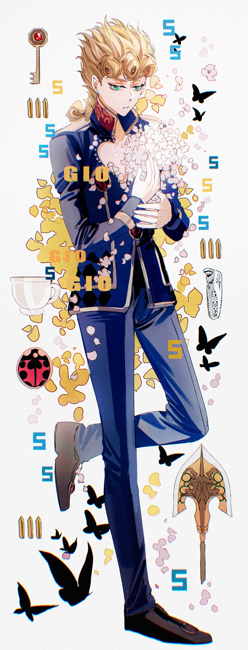giorno giovanna (jojo no kimyou na bouken and 1 more) drawn by cabbage-2012