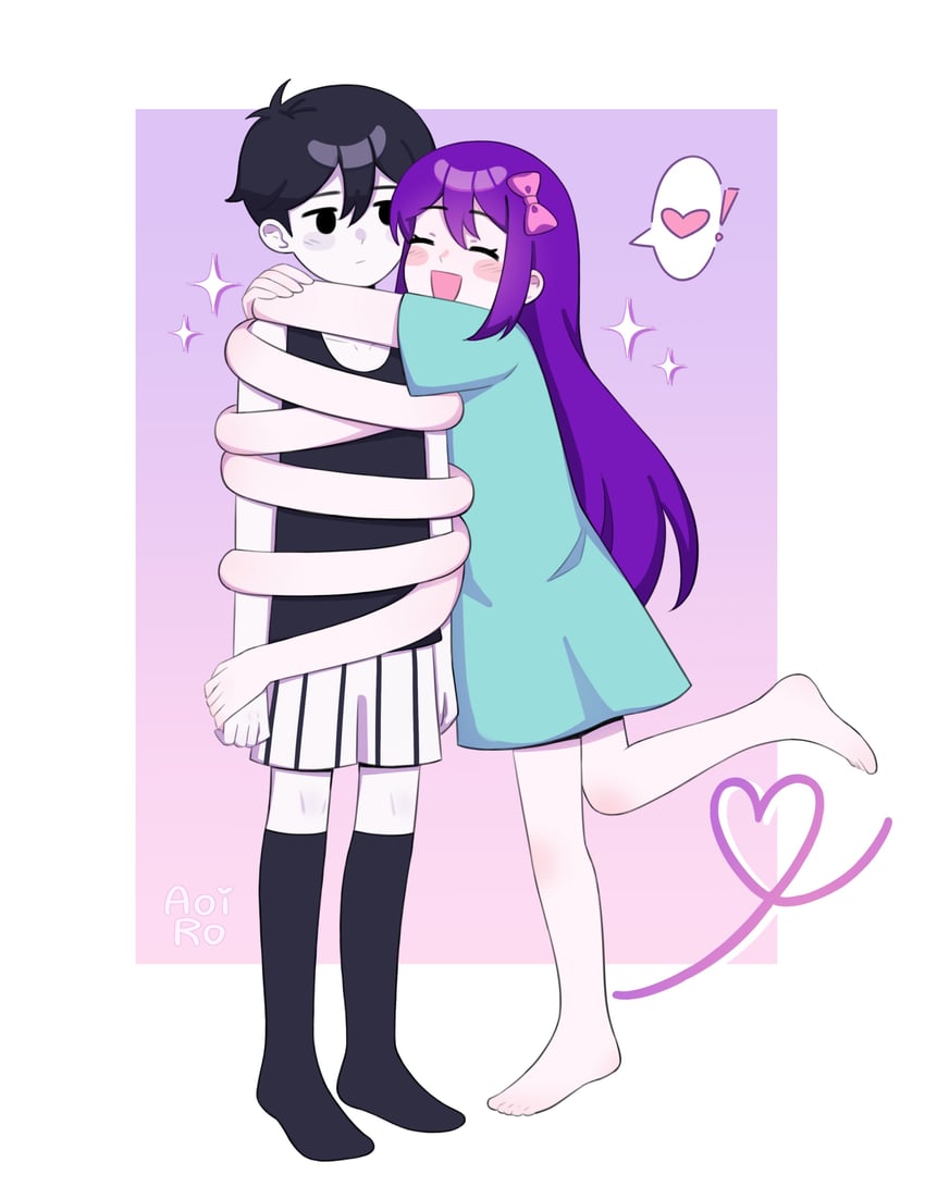 omori and aubrey (omori) drawn by aoiro_arts