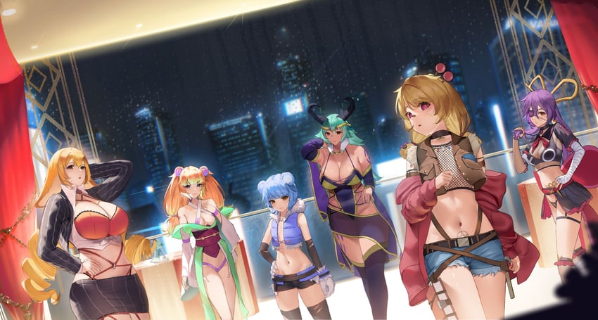 stronny cuttles, mercy modiste, immy bisou, azura dulait, shibi cottonbum, and 1 more (vallure) drawn by waltz_w_me