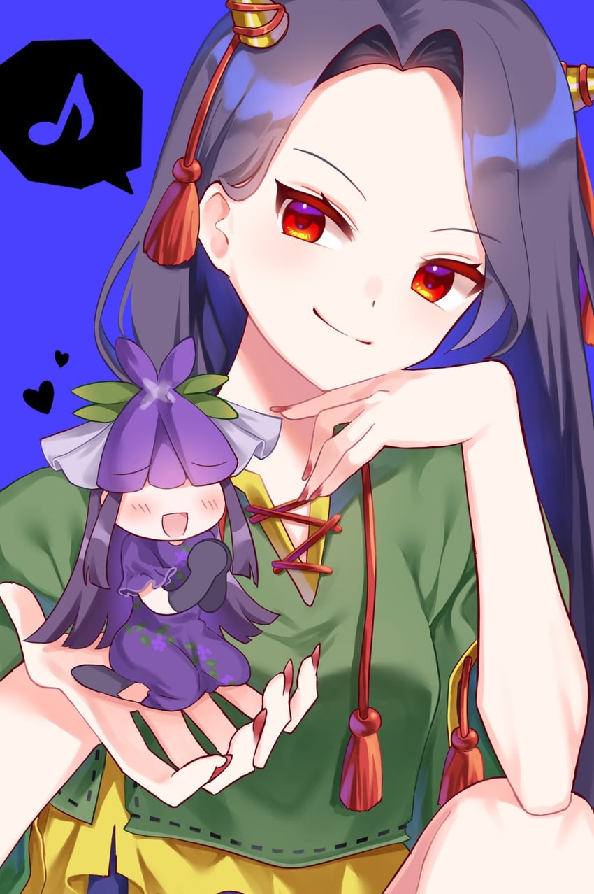 yomotsu hisami and nippaku zanmu (touhou) drawn by milll_77