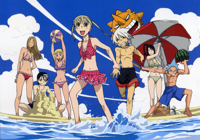 maka albarn, soul evans, death the kid, black star, nakatsukasa tsubaki, and 2 more (soul eater)