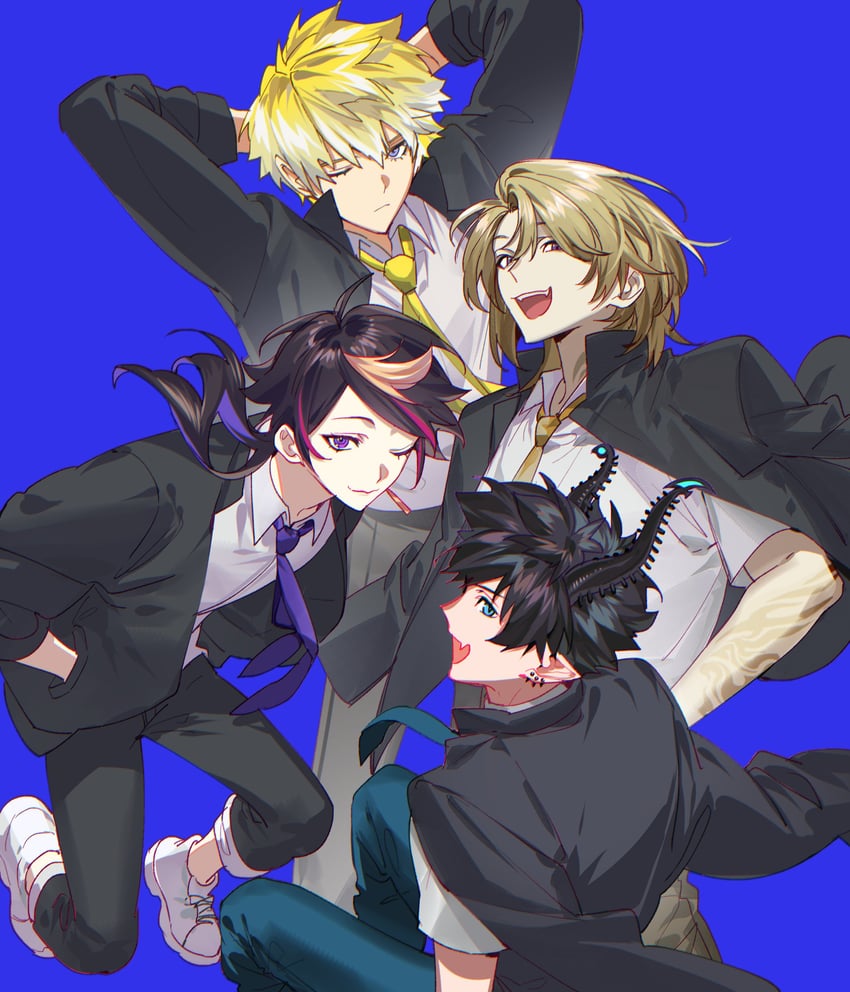 luca kaneshiro, shu yamino, sonny brisko, and ren zotto (nijisanji and 1 more) drawn by kaohom503