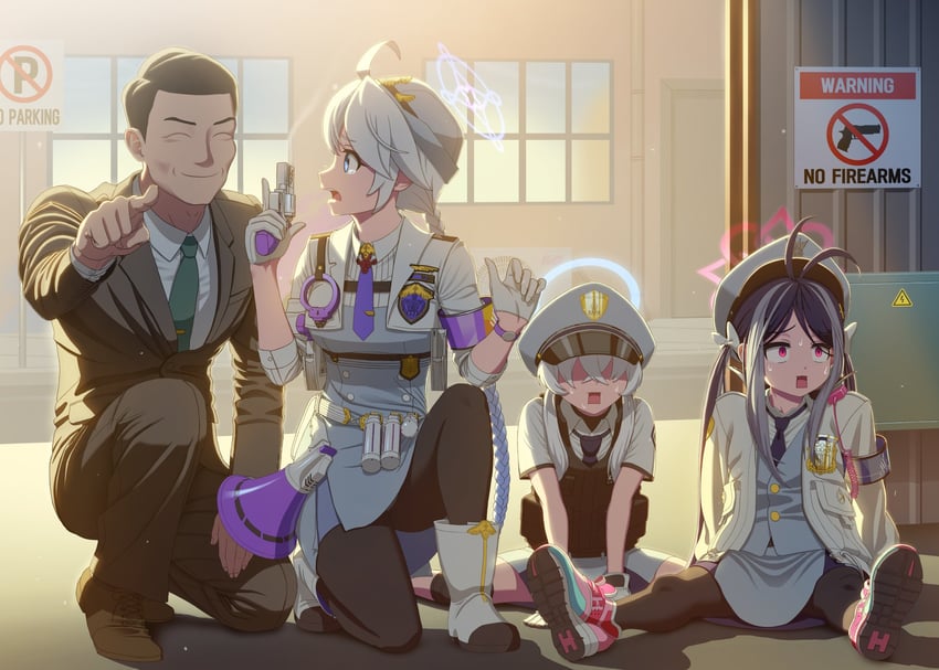 sensei, fubuki, kirino, and valkyrie police academy student (blue archive) drawn by angryangrykim