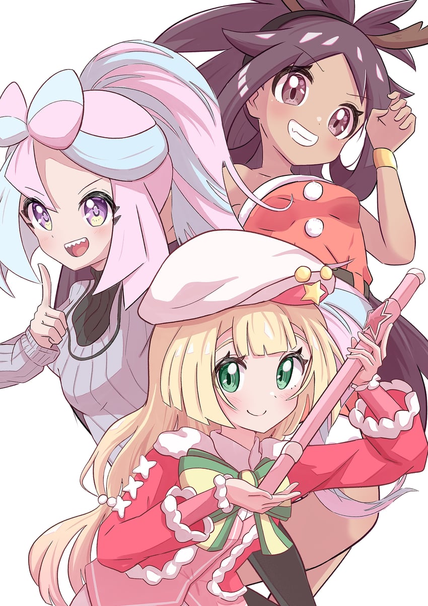 iono, iris, and lillie (pokemon and 3 more) drawn by rono_(lethys)
