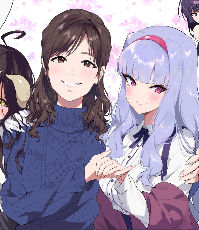 shijou takane, albedo, kanoe yuuko, and hara yumi (idolmaster and 4 more) drawn by midnamana