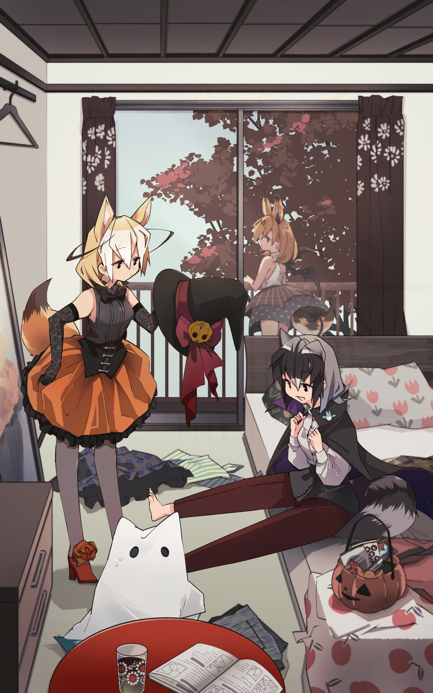 serval, common raccoon, fennec, and lucky beast (kemono friends) drawn by nanana_(nanana_iz)