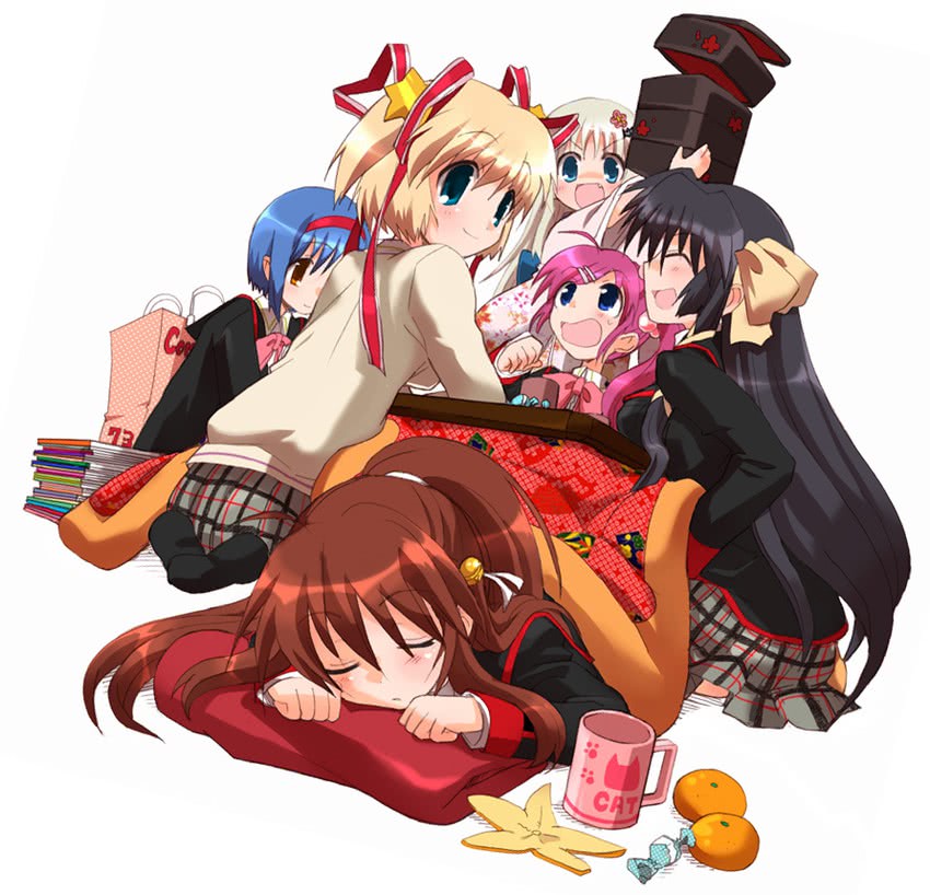 noumi kudryavka, natsume rin, kamikita komari, saigusa haruka, kurugaya yuiko, and 1 more (little busters!) drawn by hizuki_yayoi