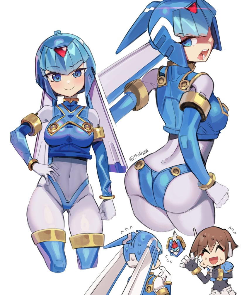 aile, fairy leviathan, and model l (mega man and 2 more) drawn by ddg160