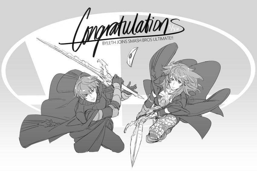 female byleth and male byleth (fire emblem and 2 more) drawn by krazehkai