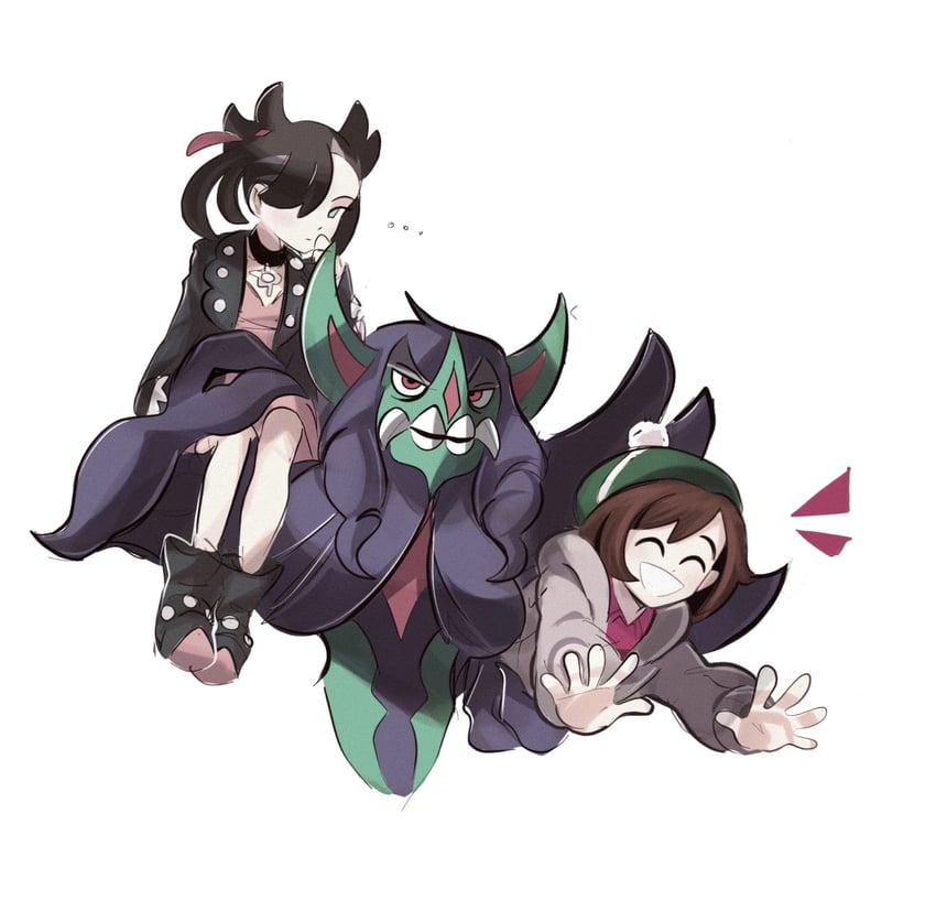 marnie, gloria, and grimmsnarl (pokemon and 1 more) drawn by marnie_(marnielovesyou)