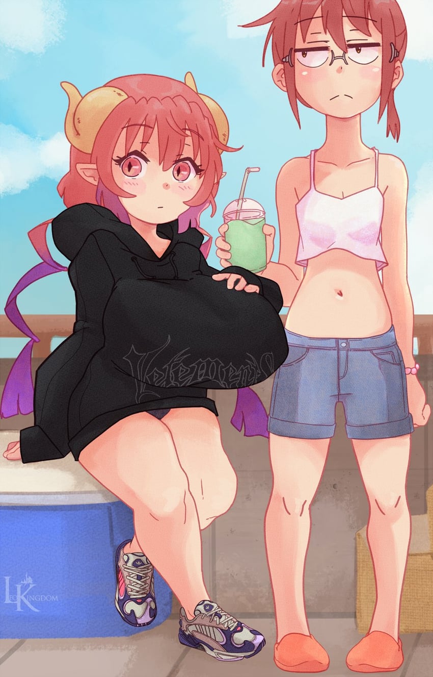 ilulu and kobayashi (kobayashi-san chi no maidragon) drawn by leokingdom