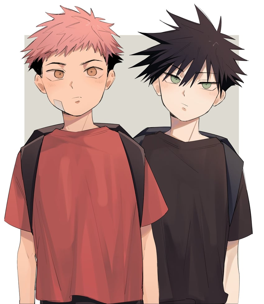 itadori yuuji and fushiguro megumi (jujutsu kaisen) drawn by somwang_07