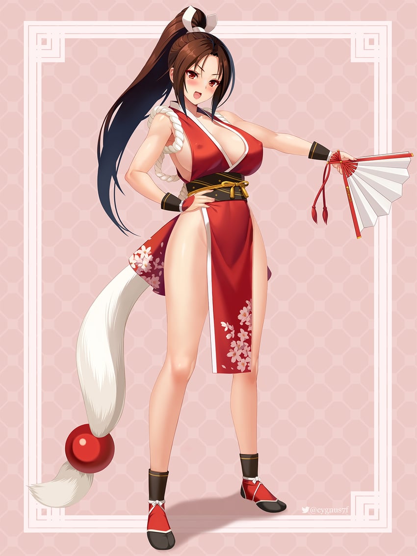 shiranui mai (the king of fighters and 1 more) drawn by cygnus_(cygnus7)