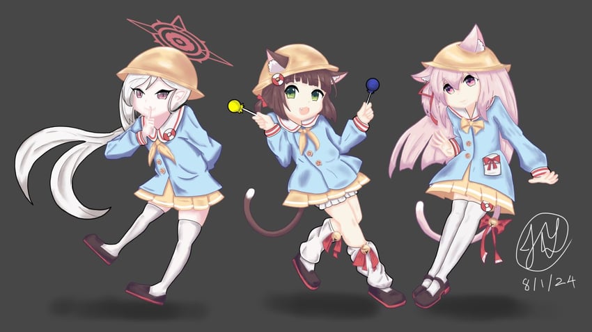 kisaragi, mutsuki, and ookubo rumi (blue archive and 1 more)