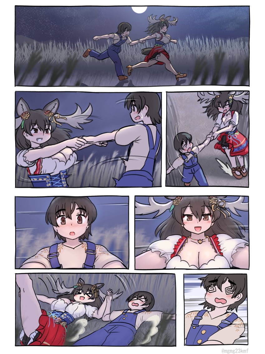 captain and moose (kemono friends and 1 more) drawn by mo23