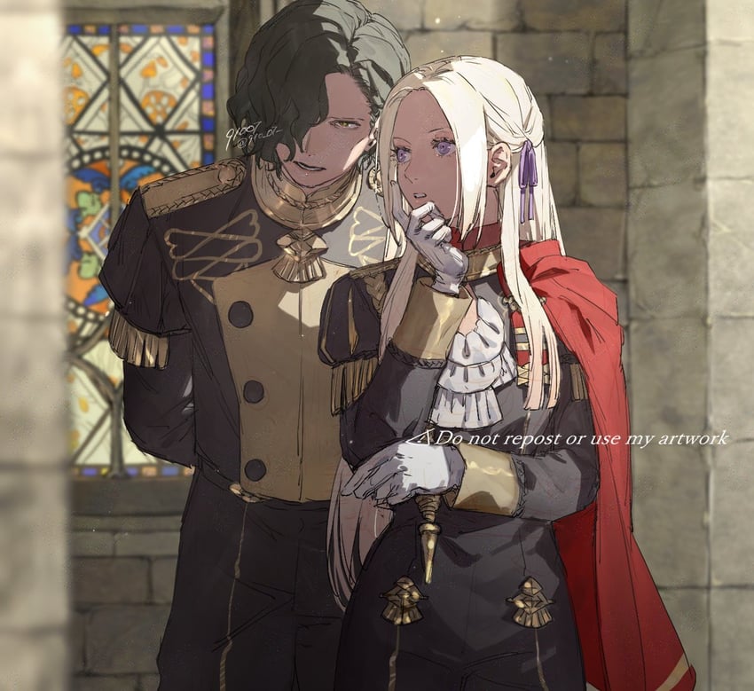 edelgard von hresvelg and hubert von vestra (fire emblem and 1 more) drawn by 91007