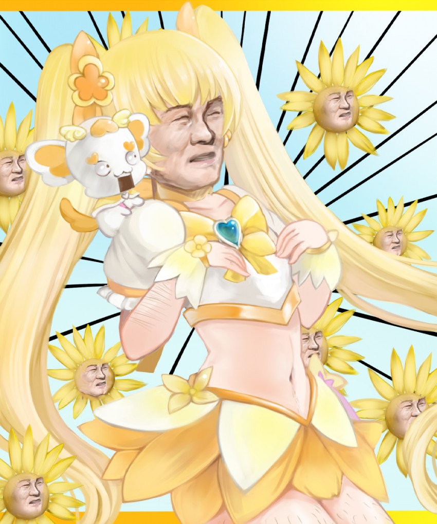 cure sunshine and potpourri (precure and 1 more) drawn by mamepon
