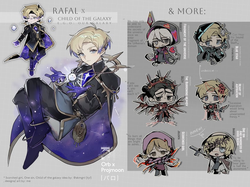 badeni, rafal, oczy, jolenta, and hubert (chi.: chikyuu no undou ni tsuite) drawn by toramledak